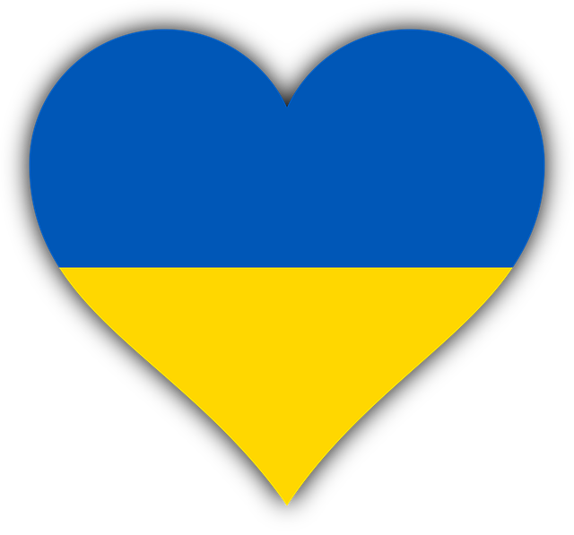 serce w barwach Ukrainy